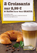 2 Croissants nur 2,99 € & Kaffee Ihrer Wahl